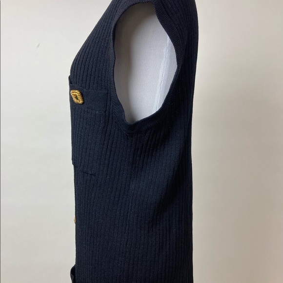 St. John ribbed button down V-neck vest - Picture 5 of 6